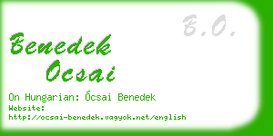 benedek ocsai business card