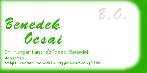 benedek ocsai business card